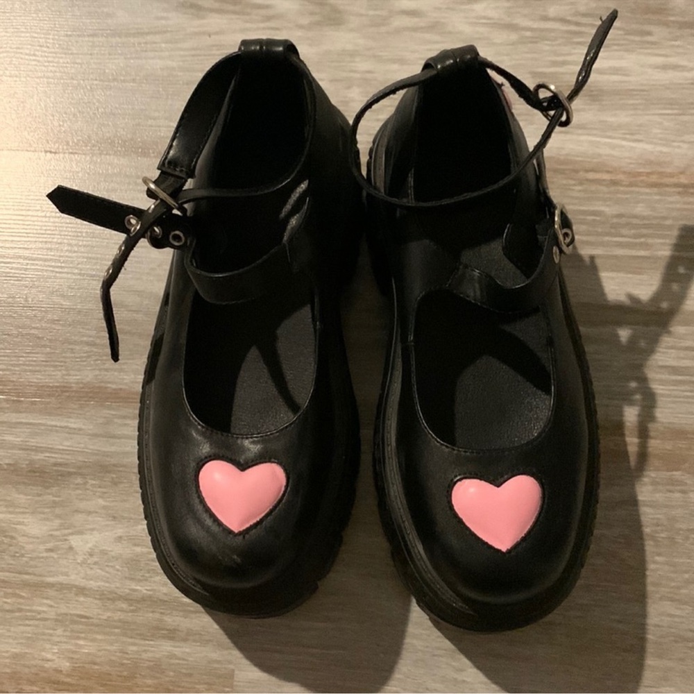 ASOS KOl A Warriors Heart chunky mary janes in black UK 5/38 preowned - Picture 5 of 16